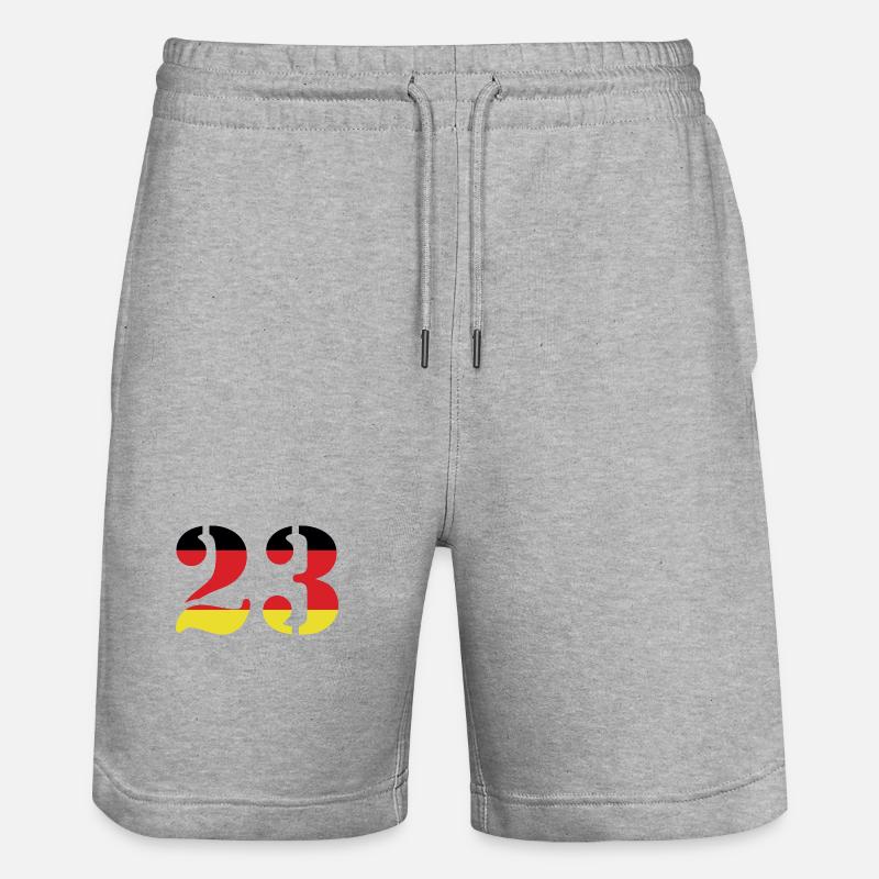 23 Numéro Jersey Allemagne - Short de jogging bio TRAINER Stanley/Stella unisexe - gris chiné