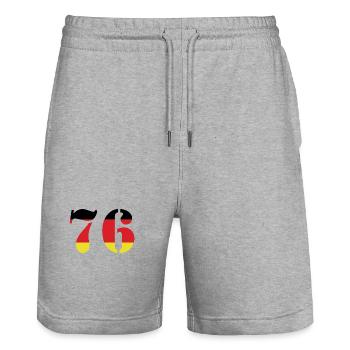 76 Numéro Jersey Allemagne - Short de jogging bio TRAINER Stanley/Stella unisexe - gris chiné - Devant - Nik (191cm) & Marisol (170cm)