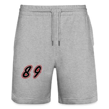 89 Number Symbol - Stanley/Stella Trainer Unisex Organic Jogging Shorts - heather grey - Front - Nik (191cm) & Marisol (170cm)