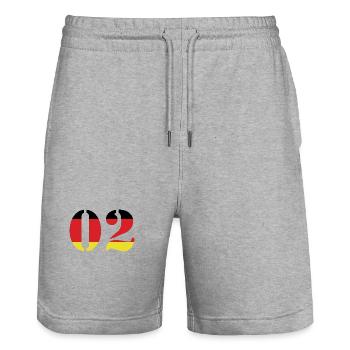 Maillot 2 numéros Allemagne - Short de jogging bio TRAINER Stanley/Stella unisexe - gris chiné - Devant - Nik (191cm) & Marisol (170cm)