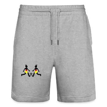 Fussballer Fussball Germany - Stanley/Stella Unisex Bio Joggingshorts Trainer  - Grau meliert - Vorne - Nik (191cm) & Marisol (170cm)