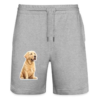 Labrador - Short de jogging bio TRAINER Stanley/Stella unisexe - gris chiné - Devant - Nik (191cm) & Marisol (170cm)