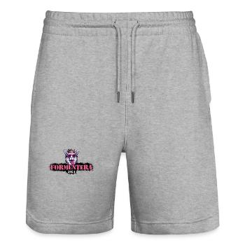 Formentera 2024 Alpaca - Stanley/Stella Trainer Unisex Organic Jogging Shorts - heather grey - Front - Nik (191cm) & Marisol (170cm)