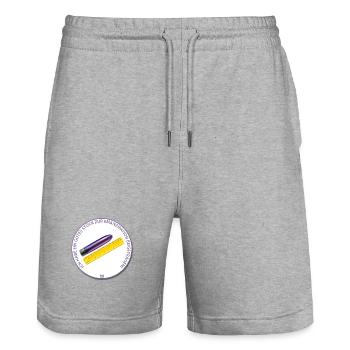 Emanzipation / Vibrator Bo-Grafik - Stanley/Stella Unisex Bio Joggingshorts Trainer  - Grau meliert - Vorne - Nik (191cm) & Marisol (170cm)