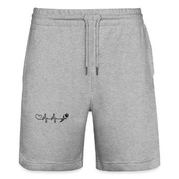 Cœur de pouls de basket-ball - Short de jogging bio TRAINER Stanley/Stella unisexe - gris chiné - Devant - Nik (191cm) & Marisol (170cm)