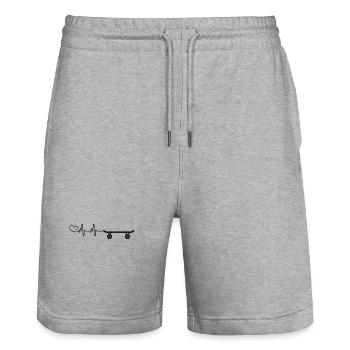 Skateboard Puls Herzschlag - Stanley/Stella Unisex Bio Joggingshorts Trainer  - Grau meliert - Vorne - Nik (191cm) & Marisol (170cm)
