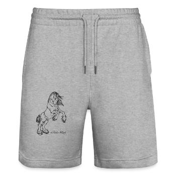 Tinker Love #2 - Stanley/Stella Trainer Unisex Organic Jogging Shorts - heather grey - Front - Nik (191cm) & Marisol (170cm)