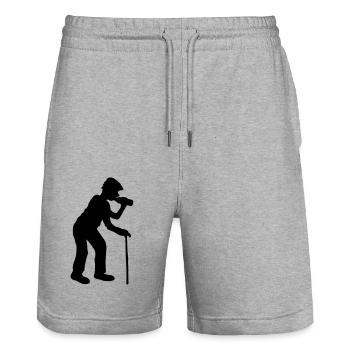 drinking alcohol beer drinking thirst bottle octo - Stanley/Stella Trainer Unisex Organic Jogging Shorts - heather grey - Front - Nik (191cm) & Marisol (170cm)