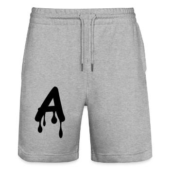 a_comic_graffiti - Short de jogging bio TRAINER Stanley/Stella unisexe - gris chiné - Devant - Nik (191cm) & Marisol (170cm)