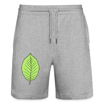 buche blatt baum pflanze form clipart design wald - Stanley/Stella Unisex Bio Joggingshorts Trainer  - Grau meliert - Vorne - Nik (191cm) & Marisol (170cm)