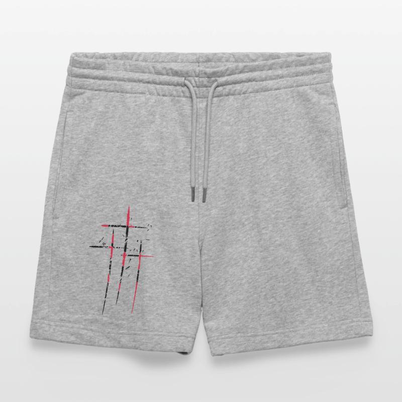 3 crosses design pattern scratch cool old tears br Stanley/Stella Trainer Unisex Organic Jogging Shorts