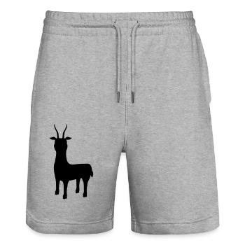 silhouette Antilope Letschwe - Short de jogging bio TRAINER Stanley/Stella unisexe - gris chiné - Devant - Nik (191cm) & Marisol (170cm)