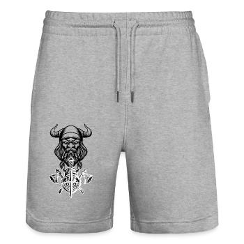 Celtic Ireland Viking Celtic Knot Pattern Tree - Stanley/Stella Trainer Unisex Organic Jogging Shorts - heather grey - Front - Nik (191cm) & Marisol (170cm)