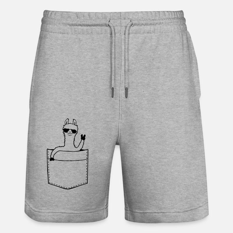 Sac chemise Comic Lama - Short de jogging bio TRAINER Stanley/Stella unisexe - gris chiné