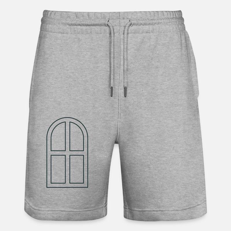 Bogenfenster geöffnet - Stanley/Stella Unisex Bio Joggingshorts Trainer - Grau meliert