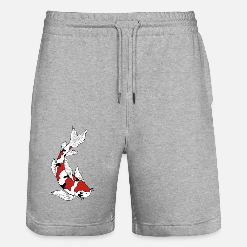 Carpa Koi - Pantaloncini da jogger ecologici unisex Trainer di Stanley/Stella - grigio melange