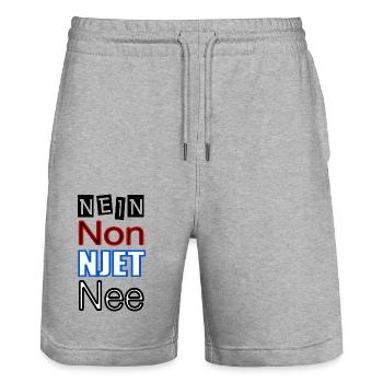 Nein - Stanley/Stella Unisex Bio Joggingshorts Trainer  - Grau meliert - Vorne - Nik (191cm) & Marisol (170cm)