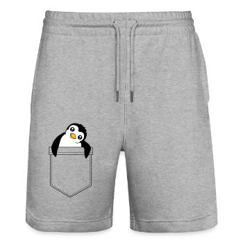 Mignon petit pingouin sac de poitrine sac de voyage - Short de jogging bio TRAINER Stanley/Stella unisexe - gris chiné - Devant - Nik (191cm) & Marisol (170cm)