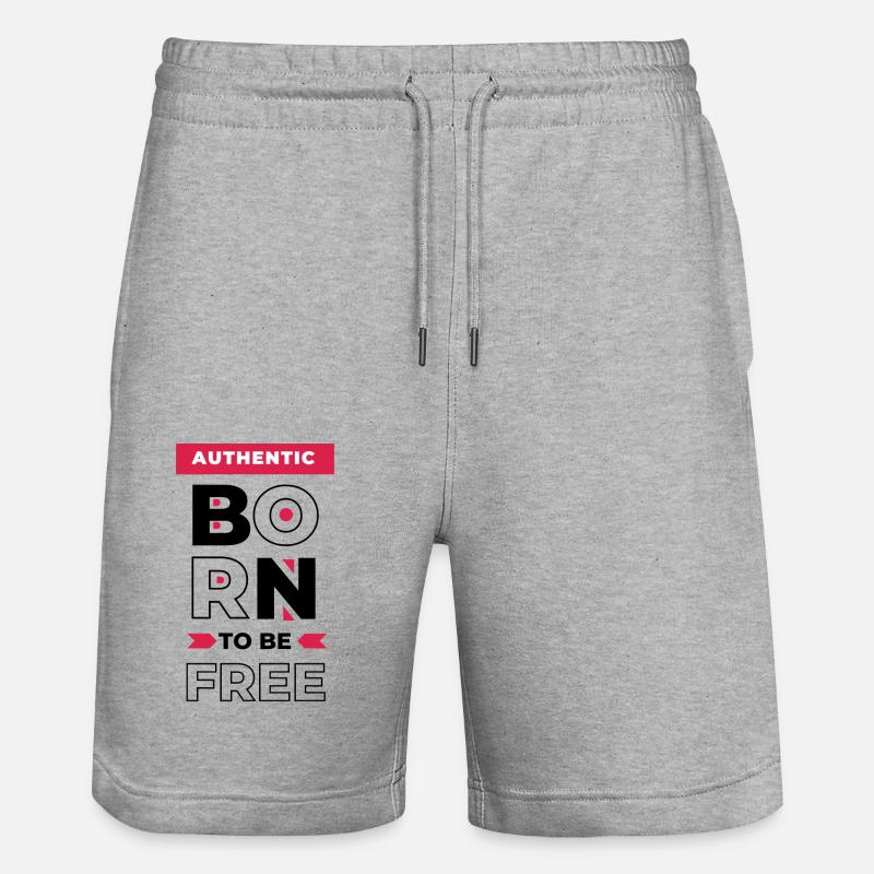 Né pour être libre - Short de jogging bio TRAINER Stanley/Stella unisexe - gris chiné