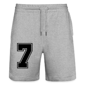 7 - Stanley/Stella Trainer Unisex Organic Jogging Shorts - heather grey - Front - Nik (191cm) & Marisol (170cm)