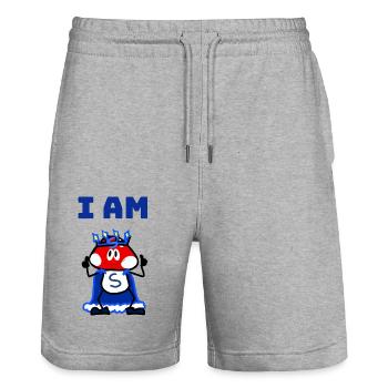 I am S! - Stanley/Stella Unisex Bio Joggingshorts Trainer  - Grau meliert - Vorne - Nik (191cm) & Marisol (170cm)