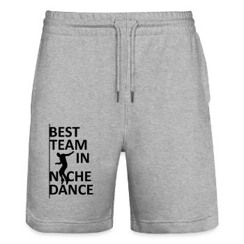 Danse Musique de danse - Short de jogging bio TRAINER Stanley/Stella unisexe - gris chiné - Devant - Nik (191cm) & Marisol (170cm)