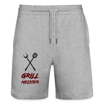 grillmeister - Stanley/Stella Unisex Bio Joggingshorts Trainer  - Grau meliert - Vorne - Nik (191cm) & Marisol (170cm)