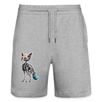 La Catrina/ Tattoo / Mexico / Animal / Dog - Stanley/Stella Trainer Unisex Organic Jogging Shorts - heather grey - Front - Nik (191cm) & Marisol (170cm)