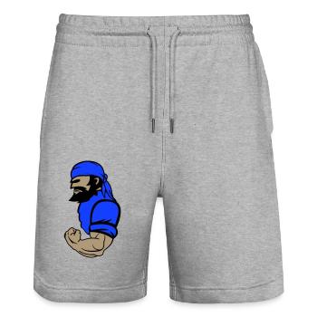 pirate - Short de jogging bio TRAINER Stanley/Stella unisexe - gris chiné - Devant - Nik (191cm) & Marisol (170cm)