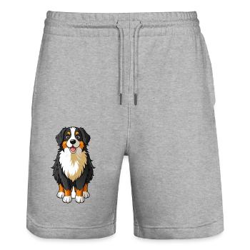 Doux bouvier bernois Art sur grille-pain - Short de jogging bio TRAINER Stanley/Stella unisexe - gris chiné - Devant - Nik (191cm) & Marisol (170cm)