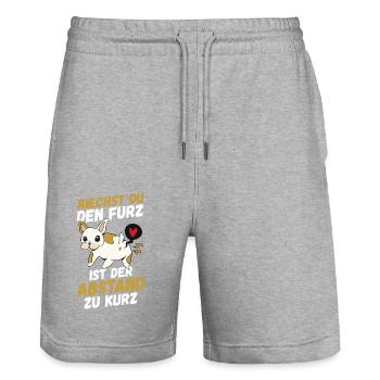 Riechst Du Den Furz Ist Der Abstand Zu Kurz - Stanley/Stella Unisex Bio Joggingshorts Trainer  - Grau meliert - Vorne - Nik (191cm) & Marisol (170cm)