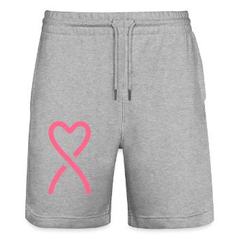 Aufklärung über Brustkrebs - Stanley/Stella Unisex Bio Joggingshorts Trainer  - Grau meliert - Vorne - Nik (191cm) & Marisol (170cm)