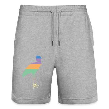 Oiseau à bec-en-sabot Ornithologue Forêt I Cadeau - Short de jogging bio TRAINER Stanley/Stella unisexe - gris chiné - Devant - Nik (191cm) & Marisol (170cm)