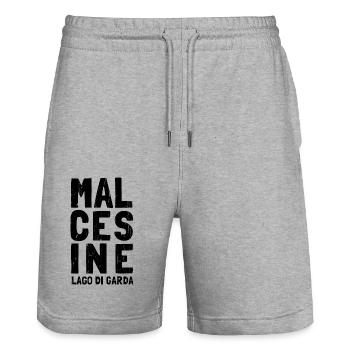 Malcesine, Verona, Lake Garda, Monte Baldo, Italy - Stanley/Stella Trainer Unisex Organic Jogging Shorts - heather grey - Front - Nik (191cm) & Marisol (170cm)