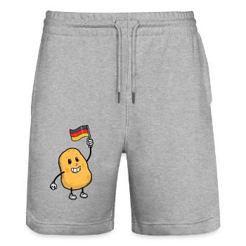 Kartoffel - Stanley/Stella Unisex Bio Joggingshorts Trainer  - Grau meliert - Vorne - Nik (191cm) & Marisol (170cm)