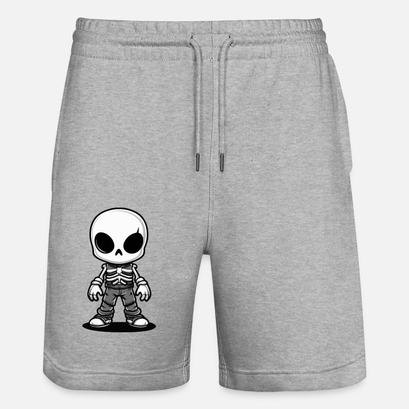 Squelette Bande Dessinée Halloween - Short de jogging bio TRAINER Stanley/Stella unisexe - gris chiné