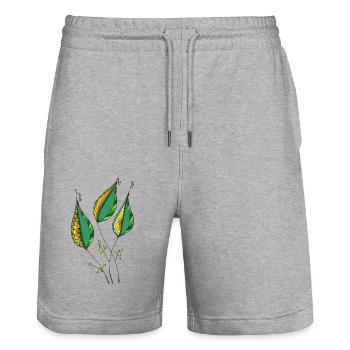 Liste - Stanley/Stella Unisex Bio Joggingshorts Trainer  - Grau meliert - Vorne - Nik (191cm) & Marisol (170cm)