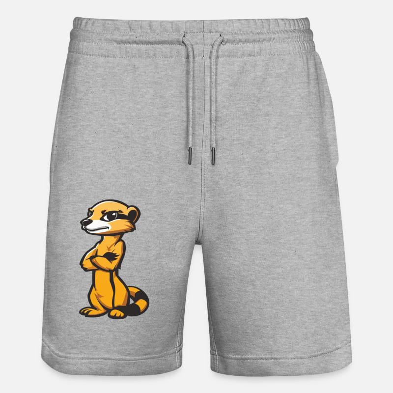 erdmännchen comic - Stanley/Stella Unisex Bio Joggingshorts Trainer  - Grau meliert