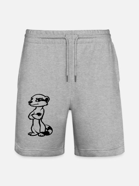 erdmännchen comic - Stanley/Stella Unisex Bio Joggingshorts Trainer - Grau meliert