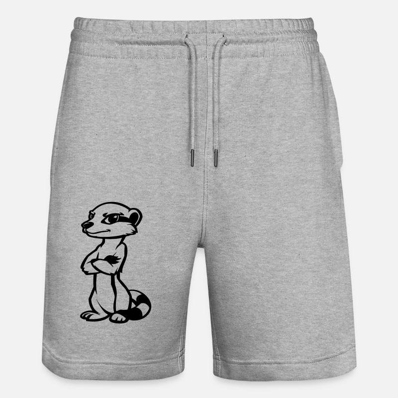 Bande dessinée Meerkat - Short de jogging bio TRAINER Stanley/Stella unisexe - gris chiné