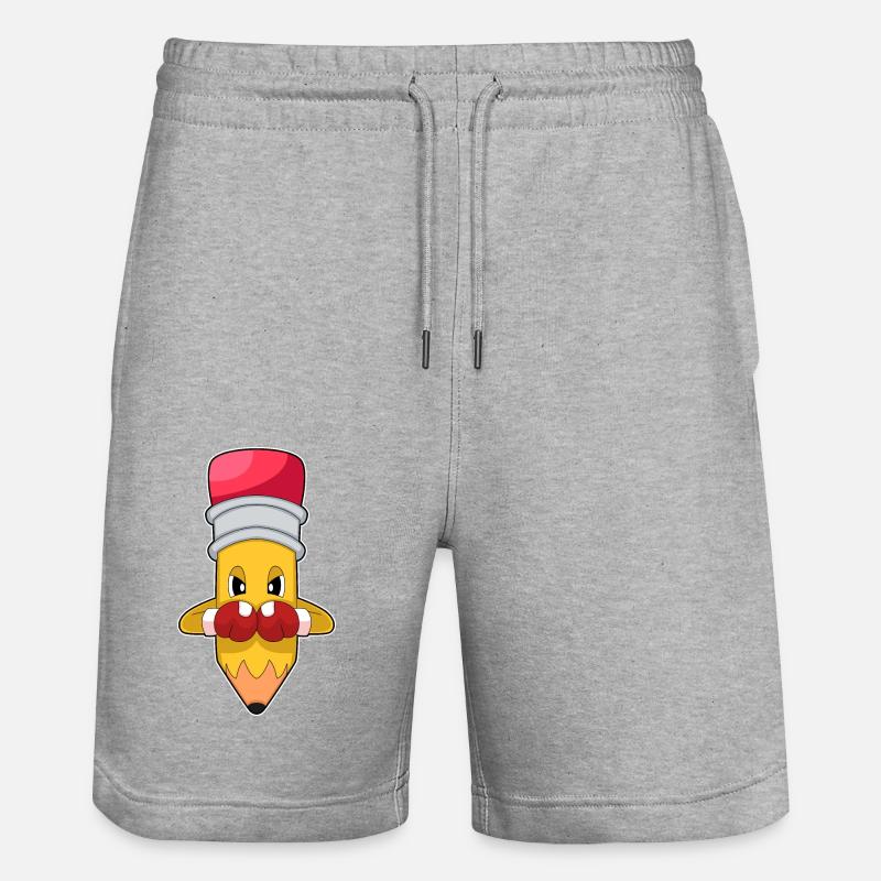 Bleistift Boxer Boxhandschuhe Boxen - Stanley/Stella Unisex Bio Joggingshorts Trainer - Grau meliert