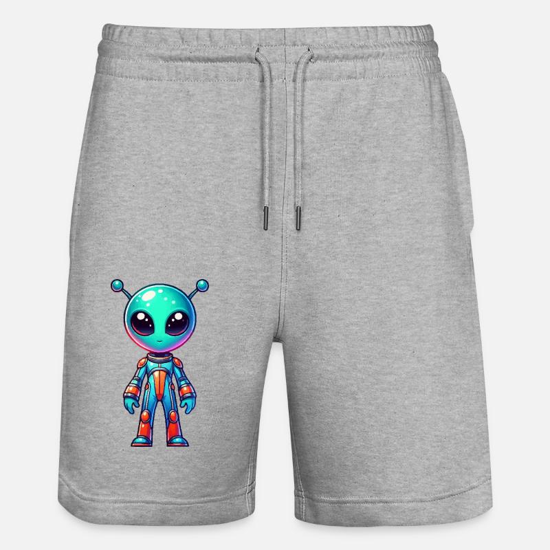 alien comic - Stanley/Stella Unisex Bio Joggingshorts Trainer  - Grau meliert