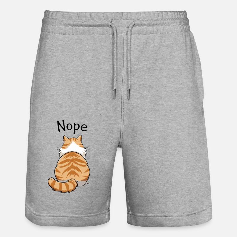 Non : Chat impertinent - Short de jogging bio TRAINER Stanley/Stella unisexe - gris chiné