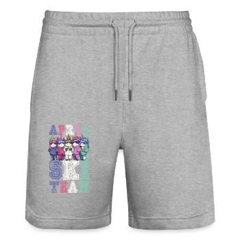 Après Ski Team Unicorn Funny - Stanley/Stella Trainer Unisex Organic Jogging Shorts - heather grey - Front - Nik (191cm) & Marisol (170cm)
