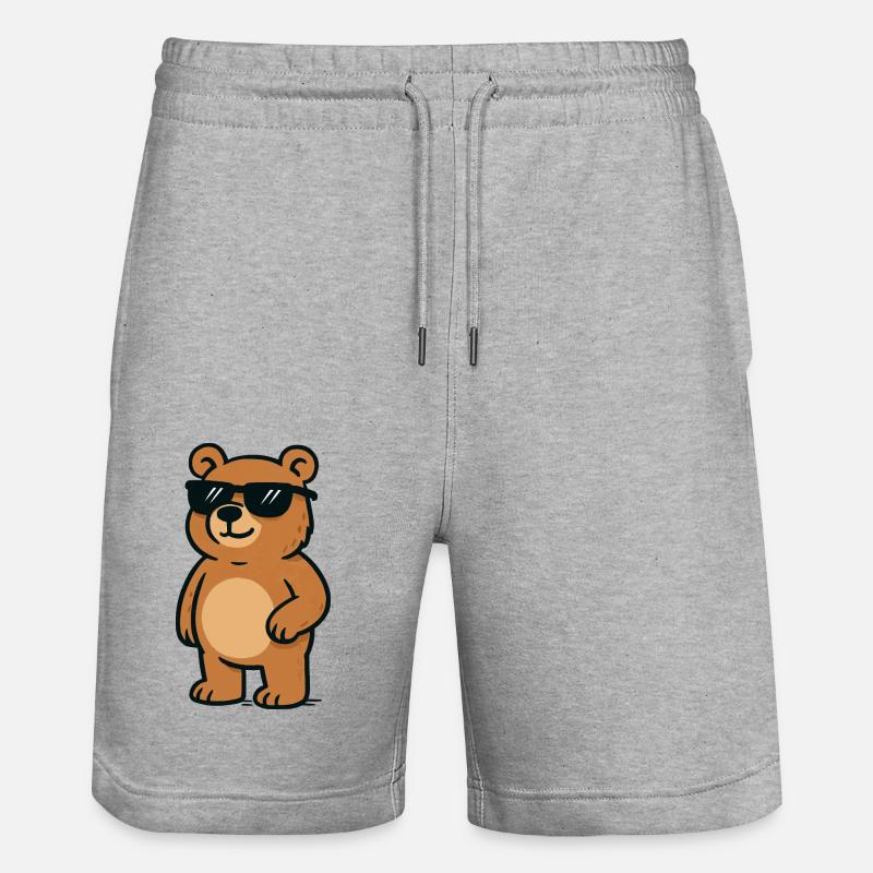 baer cool comic - Stanley/Stella Unisex Bio Joggingshorts Trainer  - Grau meliert