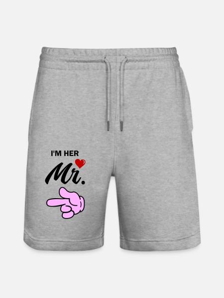 im her mr - Stanley/Stella Unisex Bio Joggingshorts Trainer - Grau meliert