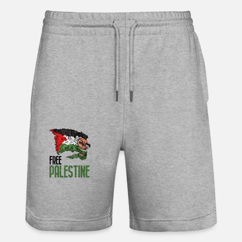 Drapeau de la Palestine - Short de jogging bio TRAINER Stanley/Stella unisexe - gris chiné
