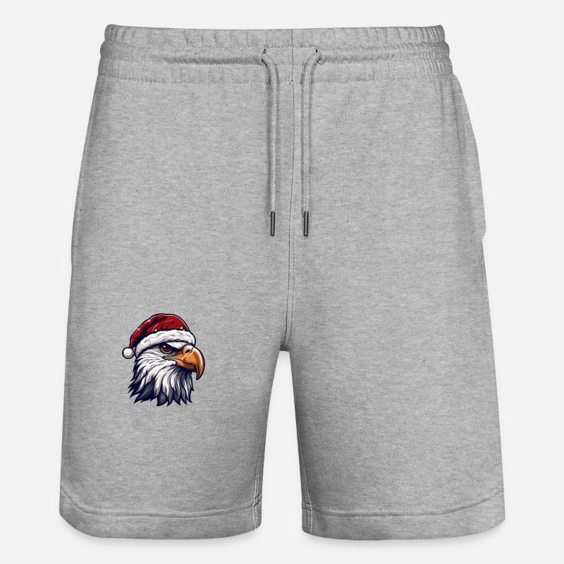Tête d’aigle Noël Noë - Short de jogging bio TRAINER Stanley/Stella unisexe - gris chiné