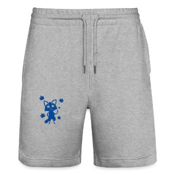 Renard - Animal, Zoo, Amoureux des animaux, Conservation de la nature - Short de jogging bio TRAINER Stanley/Stella unisexe - gris chiné - Devant - Nik (191cm) & Marisol (170cm)