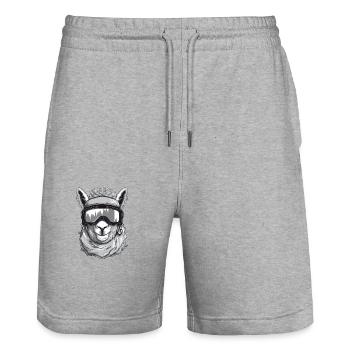 Lama Wintersport - Stanley/Stella Unisex Bio Joggingshorts Trainer  - Grau meliert - Vorne - Nik (191cm) & Marisol (170cm)